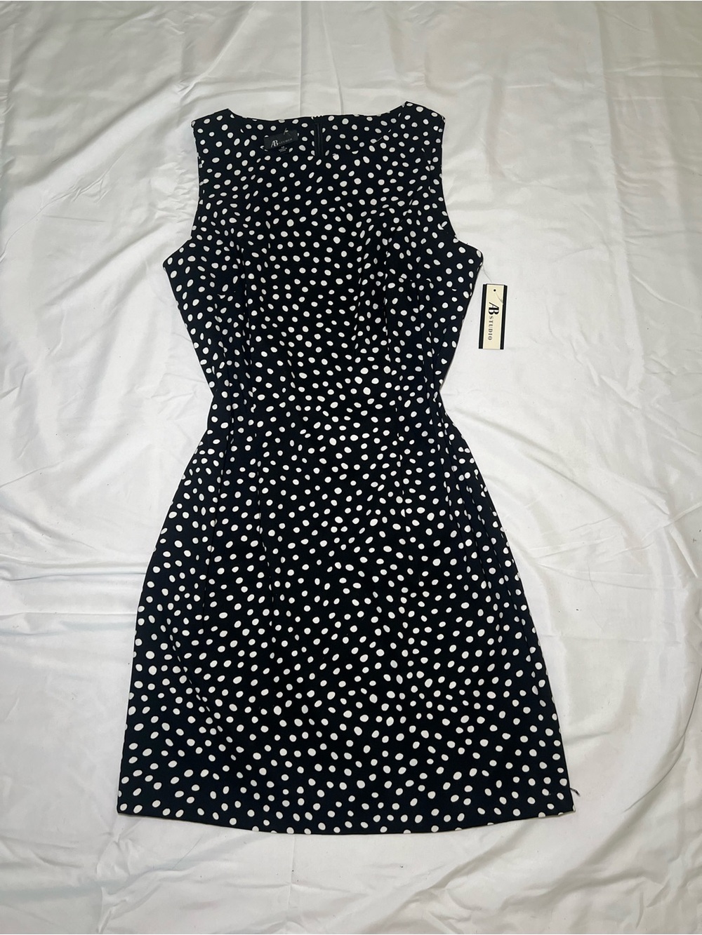 AB Studio Black Dress with White Polka Dots